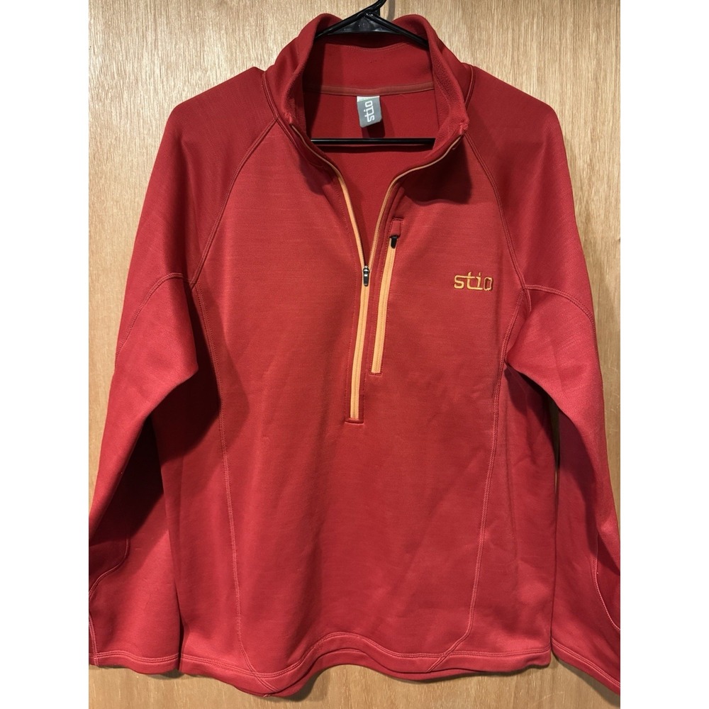 Stio Shirt Mens Large Gannet Peak Half Zip Performance Fleece Sweatshirt Red